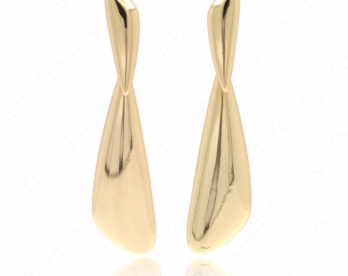 Bar Earrings,Boho Earrings,Fringe Earrings, 18K Gold Filled Long Earrings, Drop Earrings, DIY Jewelry Supplies, 66x14.5x4mm