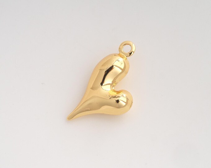 Heart Pendant,Love Pendant,18K Gold Filled Heart Charm,DIY Jewelry Accessories,33x18.5x8.5mm