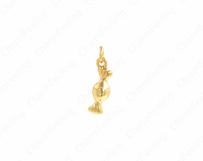 Candy Charm,Sugar Coated Necklace,Sweet Charm, Sweet Necklace, 18K Gold Filled Sweet Pendant,Dainty Pendant,16.5x7x4.2mm