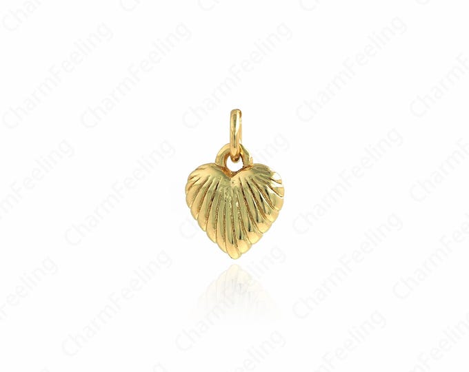 Heart Pendant,Heart Necklace, 18K Gold Filled Heart Charm, Love Necklace, DIY Jewelry Accessories,11.5x8x3mm
