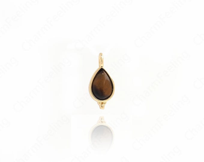 Teardrop Pendant,Natural Stone Waterdrop Necklace,18K Gold Filled Teardrop Charm,DIY Jewelry Supplies,16.7x7.5x4.7mm