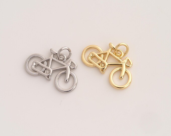 Bicycle Pendant,Bicycle Pendant,18K Gold Filled Bicycle Charm,DIY Jewelry Accessories,15x20x2mm