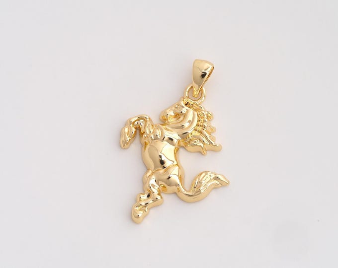 Horse Pendant,Animal Pendant,18K Gold Filled Horse Charm,DIY Jewelry Accessories,33x21.7x3.5mm