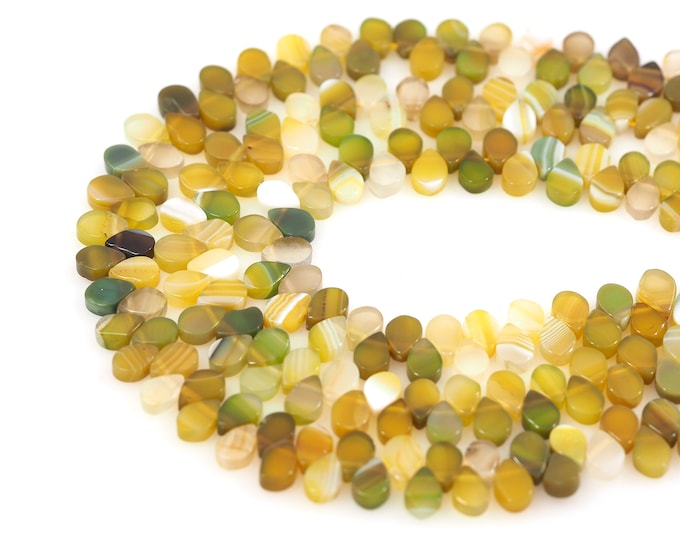 Lemon Citrine Teardrop Beads, Yellow Drop-Shaped Gemstone Beads,Natural Stone Necklace, Natural Stone Chain, Topaz Necklace, 6x8mm