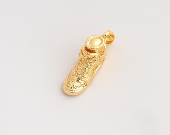 Sneaker Pendant,Sneaker Pendant,18K Gold Filled Sneaker Charm,DIY Jewelry Accessories,33x12.6x9.2mm