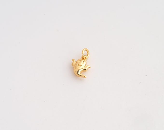 5 pcs Ghost Pendant,Halloween Pendant,18K Gold Filled Ghost Charm,DIY Jewelry Accessories,10.7x7.4x3mm