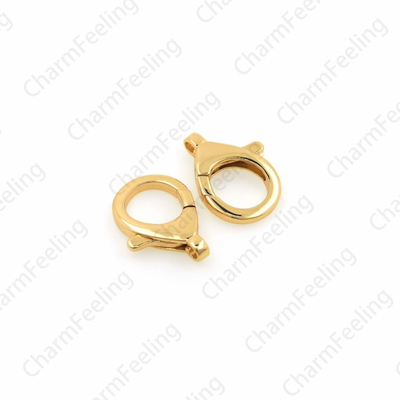 Lot De 10 Fermoirs Mousquetons Dorés 12.5 X 5 Mm Pour Bijoux Et Créations DIY
