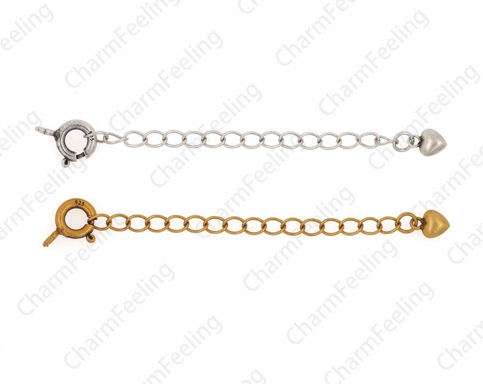 Sterling Silver Extension Chain,18K Gold Filling Chain Accessories, S925 Silver Tail Chain, Sailor Clasp Chain, DIY Jewelry Supplies, 6cm