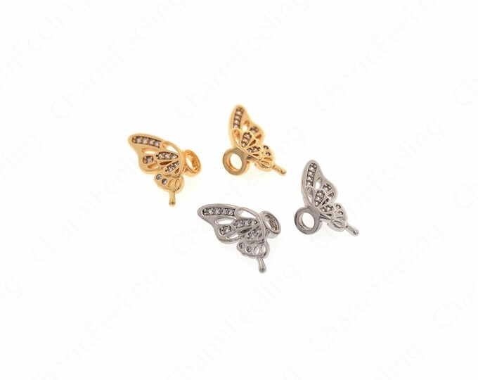 Insect Charm, Dainty Flying Necklace, 18K Gold Filled Butterfly Pendant, Butterfly Charm, DIY Jewelry Accessories,16.6x8.8x2mm