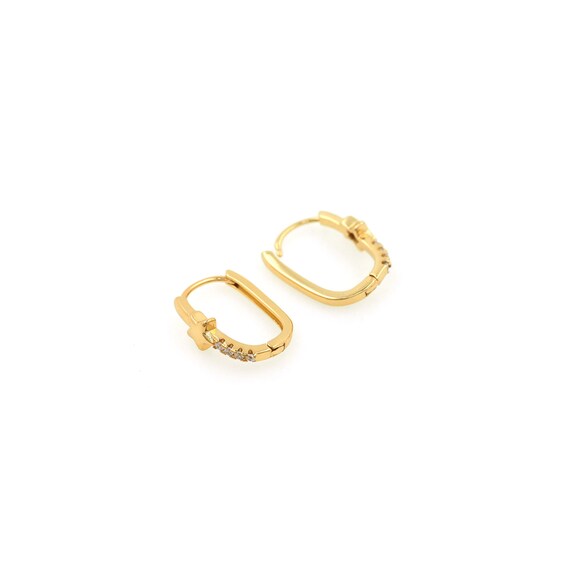 Square Earrings, Polaris Earrings, Micropavé CZ Pierced