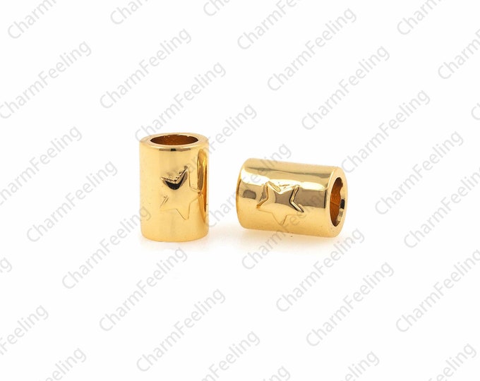 Barrel Spacer Beads,CZ Pave Beads,Star Charms，Beaded Supplies 8.3x6.5mm 1pcs