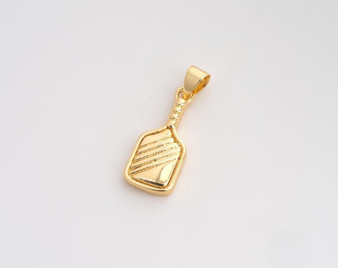 Racket Pendant,Sports Pendant,18K Gold Filled Racket Charm,DIY Jewelry Accessories,25x8.8x2.8mm