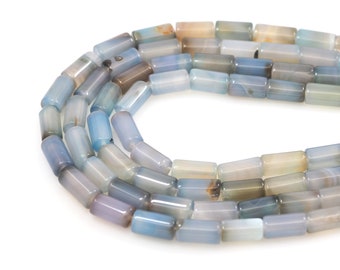 Sky Blue Cylindrical Beads,Tubular Gemstone Beads,Gemstone Chains,Natural Stone Necklaces,Gemstone Necklaces,DIY Bracelet Accessories,8x16mm