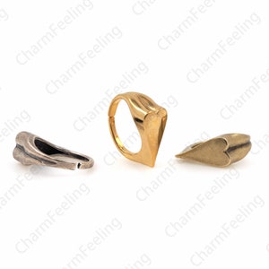 18K Gold Filled Adjustable Heart-Shaped Ring, Heart-Shaped Signet Ring, Gold Signet Ring, Thick Gold Ring, Minimalist Ring 1PCS