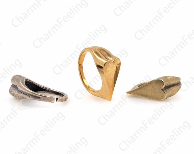 18K Gold Filled Adjustable Heart-Shaped Ring, Heart-Shaped Signet Ring, Gold Signet Ring, Thick Gold Ring, Minimalist Ring 1PCS