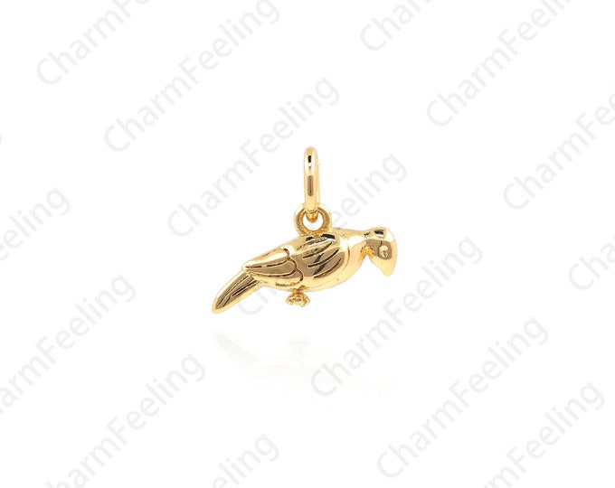 Exquisite Mini Bird Pendant, Gold Bird Necklace, Bird Charm, Dove Pendant, Bird Charm, DIY Jewelry Making 10.2x12.8x4.2mm 1pcs