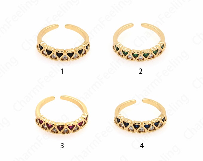 Micro Pavé CZ Wide Rings, Fashion Rings,Circle Rings, Heart Rings, Wedding Rings, Party Rings,18K Gold Filled Rings,