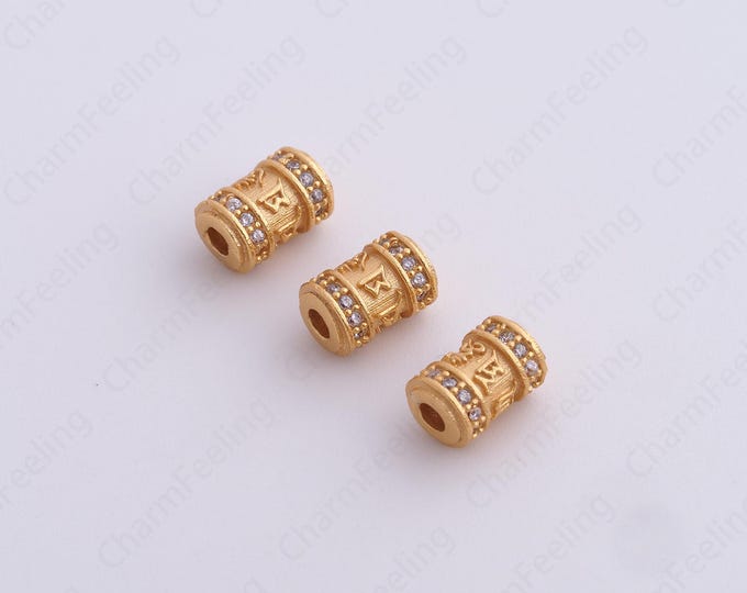 Gold Round Spacer Beads, 18K Gold Filled Tube Beads,Dainty Round Bracelet Necklace Spacer Beads, DIY Jewelry Supplies,7.5x5mm