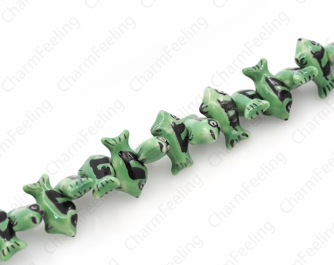 Marine Life Spacer Beads,Glazed Ceramics, Fish Spacer Beads,Ceramic Fish Beads,Hand-Painted Ceramics,DIY Jewelry Supplies，10.5x19x6mm