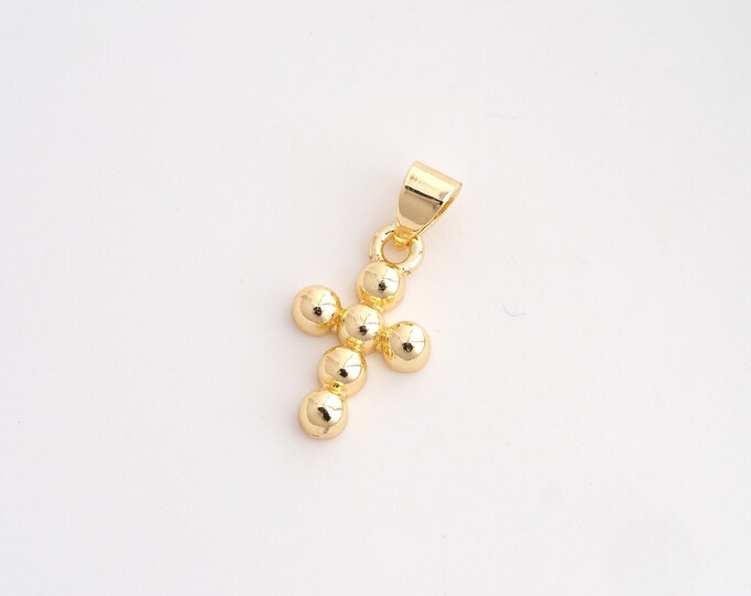 5 pcs Cross Pendant,Religious Pendant,18K Gold Filled Christian Charm,DIY Jewelry Accessories,20.4x9.7x2.8mm