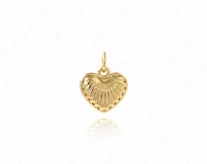 Heart Pendant,Gold Heart Necklace,18K Gold Filled Fashion Pendant,Gift For Her,Turquoise Charm,DIY Jewelry Supplies,14.5x11.6x2.5mm