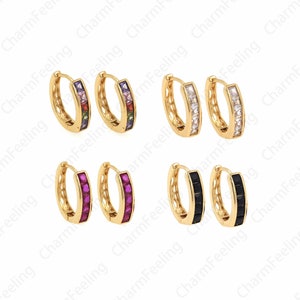 Ovale oorbellen, 18K goud gevulde partij oorbellen, micropavé CZ gouden oorbellen, ronde oorbellen, sierlijke oorbellen, DIY sieraden benodigdheden 19x17.5x4.5mm