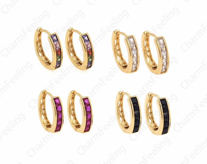 Oval Earrings,18K Gold Filled Party Earrings,Micropavé CZ Gold Earrings,Round Earrings,Dainty Earrings,DIY Jewelry Supplies 19x17.5x4.5mm
