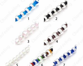 Cuentas de vidrio de Murano, cuentas de bola lisas, cuentas espaciadoras de vidrio, cuentas espaciadoras de bolas, cuentas de cuerdas de bolas, suministros de joyería de bricolaje, 12 mm