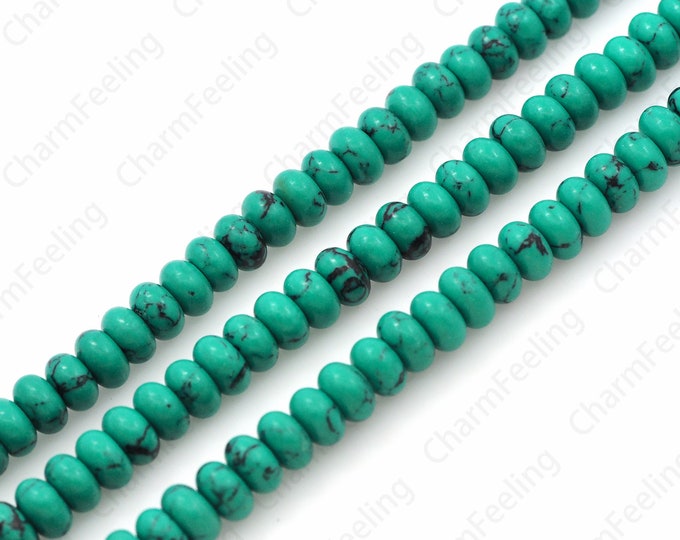 Turquoise Abacus Beads, Natural Turquoise, Natural Stone Spacer Beads, Arizona Turquoise, Disc Spacer Beads, DIY Jewelry Supplies,