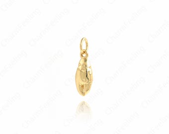 Pliers Pendant, Gold Sea Life Pendant, Ocean Charm, 18K Gold Filled Crab Necklace, DIY Jewellery Supplies, 17.4x6x4mm