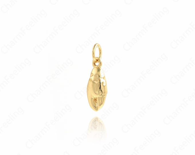 Pliers Pendant, Gold Sea Life Pendant, Ocean Charm, 18K Gold Filled Crab Necklace, DIY Jewellery Supplies, 17.4x6x4mm