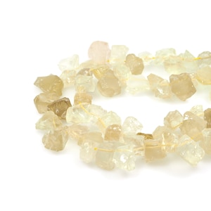 Gem Chain,Natural Stone Beads, Rough Citrine Gem Beads, Raw Citrine Stone,Natural Stone Chain, DIY Gem Making Accessories,7-10x10-15mm