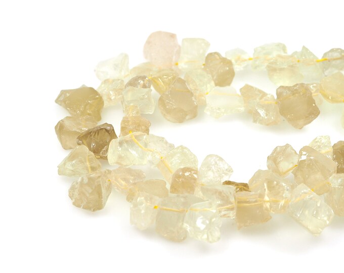 Gem Chain,Natural Stone Beads, Rough Citrine Gem Beads, Raw Citrine Stone,Natural Stone Chain, DIY Gem Making Accessories,7-10x10-15mm