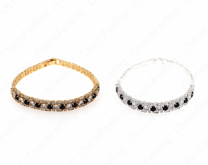 Tennis Bracelet,Fashion Bracelet,Adjustable Bracelet, Zircon Bracelet,Friendship Bracelet,18K Gold Filled Dainty Bracelet,185x8x3.5mm