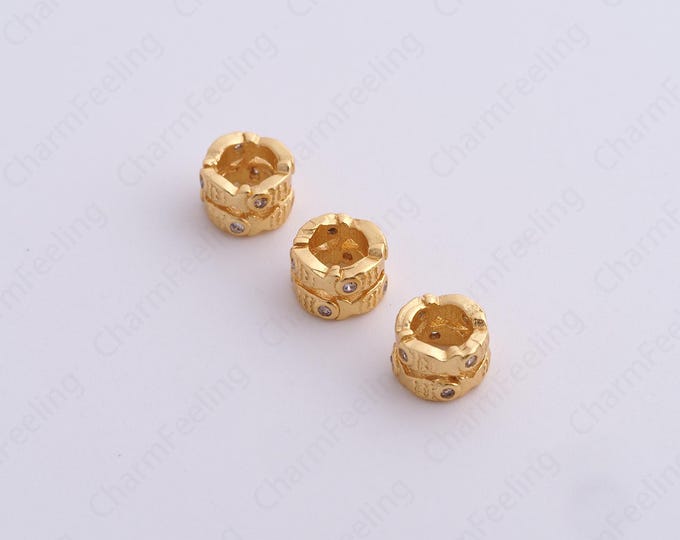 Gold Round Spacer Beads, 18K Gold Filled Tube Beads,Dainty Round Bracelet Necklace Spacer Beads, DIY Jewelry Supplies,6.5x4.3mm