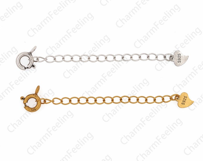 Sailor Clasp Chain, Sterling Silver Extension Chain,18K Gold Filling Chain Accessories, S925 Silver Tail Chain, DIY Jewelry Supplies, 6cm
