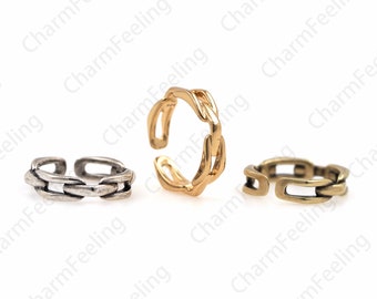 18K Gold Filled Adjustable Chain Ring, Fashion Jewelry, Exquisite Ring, Gift For Her 1PCS
