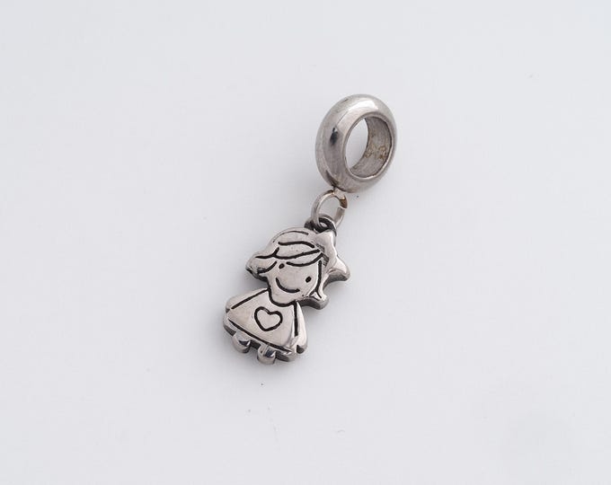 Stainless Steel Character Pendant,Girl Charms,Character Charm, DIY Jewelry Supplies, 26x8.3x2.4mm
