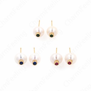 Knipsel oorbellen, hoepel oorbellen, ring parel oorbellen, 18K goud gevulde parel oorbellen, DIY sieraden benodigdheden, 11.3x10.3mm