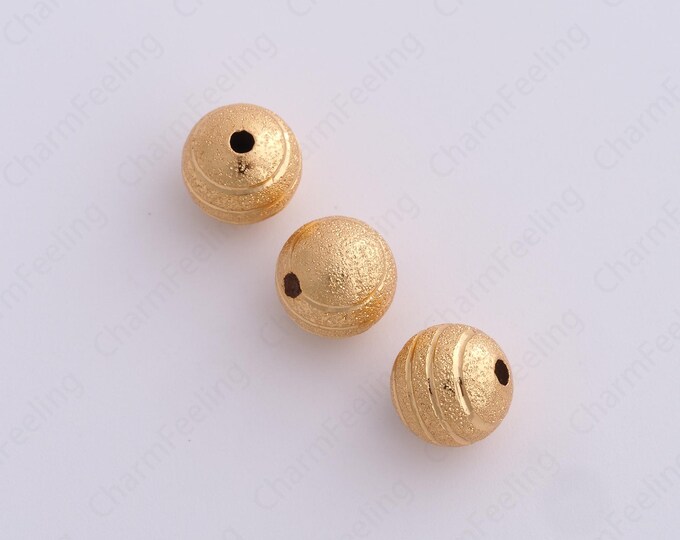Gold Ball Spacer Beads, 18K Gold Filled Ball Beads,Dainty Ball Bracelet Necklace Spacer Beads, DIY Jewelry Supplies,9.9x9.6mm