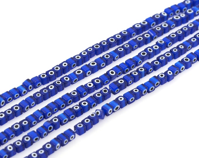 Eye Loose Porcelain Porcelain Beads,Mixed Color Square Eye Beads, Lucky Eye Beads,DIY Handcraft Jewelry,6m