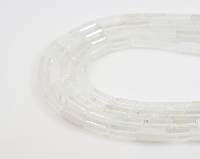 Cylindrical Beads,White Crystal Gemstone Beads,Natural Stone Necklaces,Gemstone Necklaces,DIY Bracelet Accessories,8x16mm