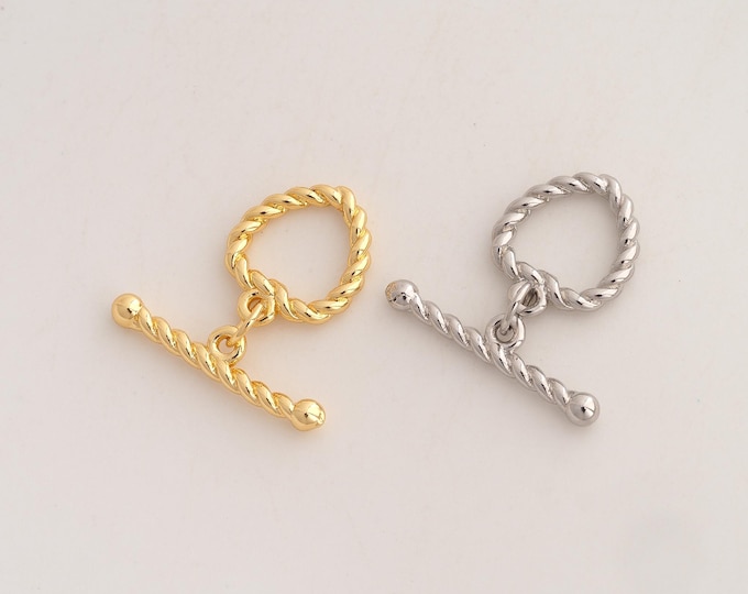 OT Clasp, Round Toggle Clasp, 18K Gold Filled OT Clasp, DIY Jewelry Making Supplies, O 12.4x2mm T 21x2.8mm