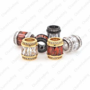 CZ barrel spacer beads,large hole cylinder/barrel pavé,large hole gasket,used for beaded jewelry making supplies 11.5 ×9.5mm hole 5.5mm 1pcs