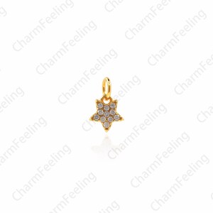 CZ Mini Star Pendant, Cubic Zirconia Star Necklace, Cubic Star Charm, DIY Jewelry Making Accessories 8.9x5.9x1.3mm 1pcs