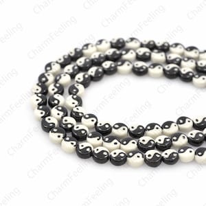 Tai Chi Ceramic Beads, Yin Yang Ceramic Beads, Tai Chi Ceramic Beads, Handpainted Ceramics, Glazed Ceramic Beads, DIY Jewelry Supplies,