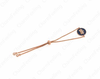 Lotus Bracelet,Zircon Tennis Bracelet,Fashion Bracelet,Zircon Bracelet,Friendship Bracelet,Rose Gold Filled Dainty Bracelet,12cm