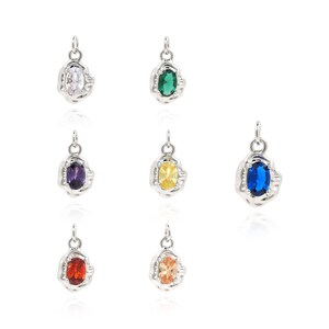 Gold Silver Crystal Necklace, 18K Gold Filled Crystal Pendant, Special-Shaped Necklace, Rhinestone Pendant, Crystal Pendant, 14.5x8x3.3mm