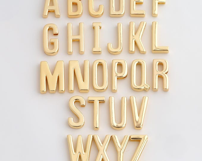 Initial Pendant,Letter Pendant,18K Gold Filled Initial Charm,DIY Jewelry Accessories,28.8x15.5x6mm