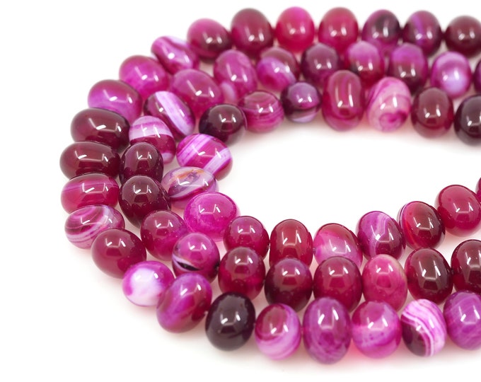 Egg-Shaped Gemstone Beads,Rose Red Natural Stone Chain, Gemstone Chain, Natural Stone Necklace, DIY Bracelet Necklace Accessories, 13x18mm
